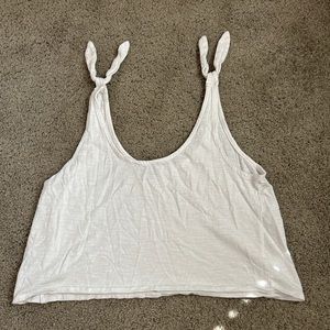 FOREVER 21 WHITE TANK TOP WITH TIE SLEEVES